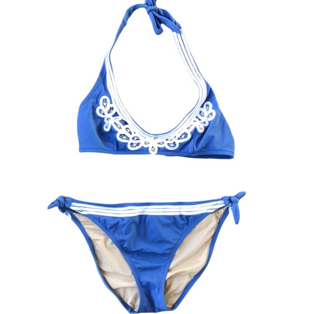 Victoria’s Secret Blue Bikini with Lace Accents
